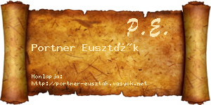 Portner Euszták névjegykártya